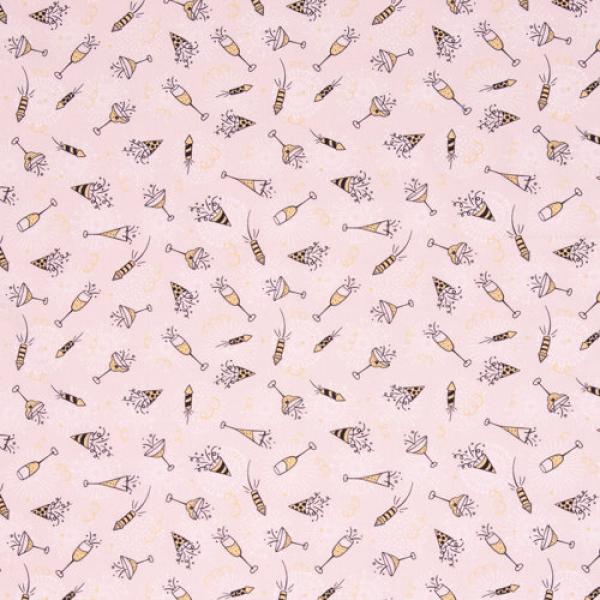 Baumwolle "Cheers" Party auf Beige by Swafing